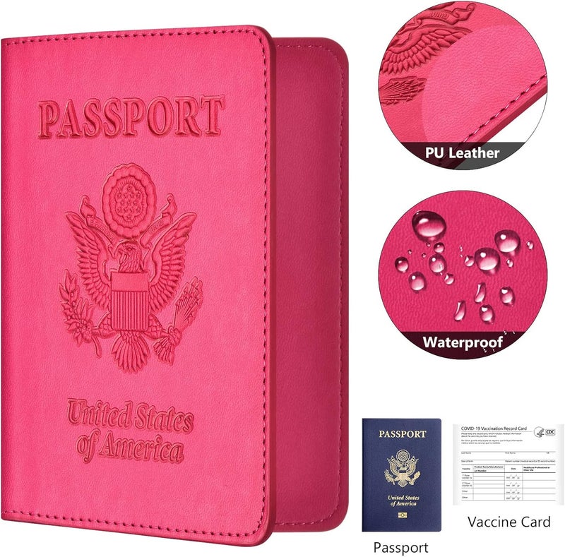 Eoehro Passport Holder for Travel Essentials-2Pack, Passport Wallet Cover Case for Travel Must Haves Accessories,Passport Book Holders for Women and Men - Image 5